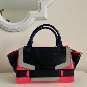 Vince Camuto Black and Magenta Shoulder bag